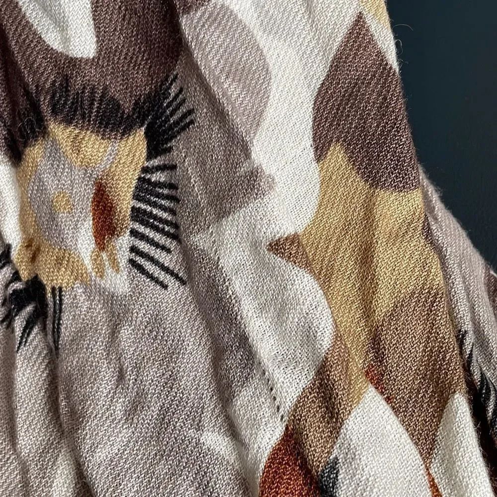 Spring Ready Browns and Grey Abstract Floral Lightweight Infinity Scarf - Picture 7 of 8